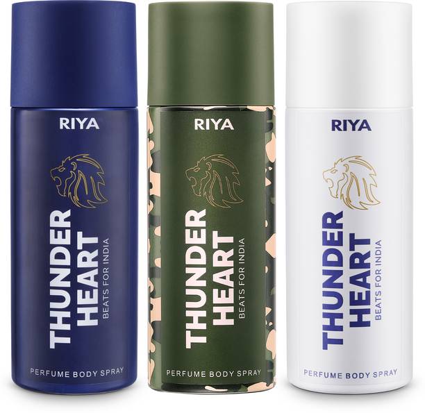 RIYA THUNDER HEART INDIA BLUE & WHITE & GREEN DEODORANT BODY SPRAY Deodorant Spray  -  For Men
