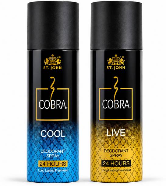 ST-JOHN Cobra Deo Live (150 ml) & Cobra Deo Cool (150 ml) Perfume Body Spray - For Men & Women