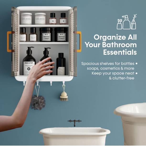 krishiv enterprise Bathroom Storage Cabinet Plastic Wall Mount Cabinet