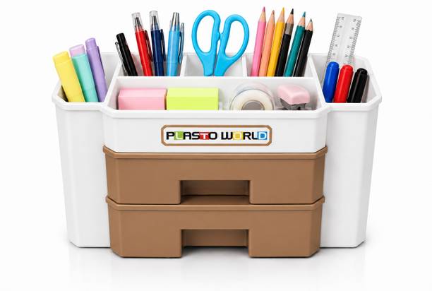 Envroeity 6 Compartments Plastic Multi-Purpose Storage Organizer with Drawers