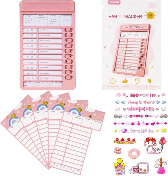 Magnemite Habit Tracker Kids Chore Chart, Plastic Checklist Board with 15 Detachable Sheet Regular Planner/Organizer Ruled 15 Pages