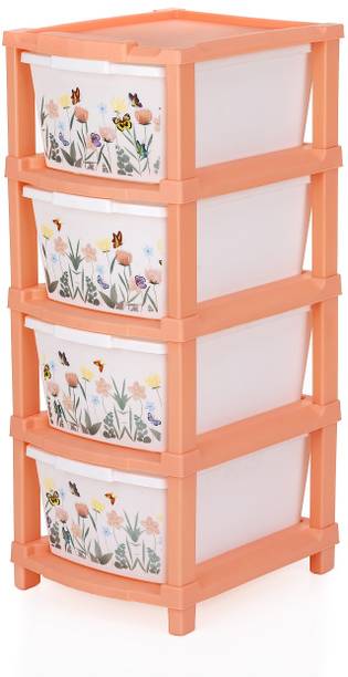 Pinkwhale 4 Compartments Plastic NEW 4XL BUTTERFLY PRINTED MODULAR DRAWER SYSTEM MULTI PURPOSE STORAGE BOX BASKET