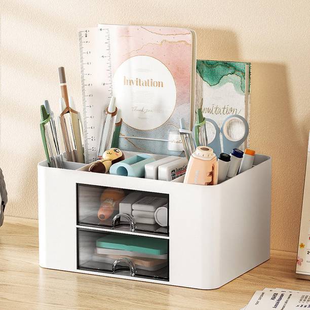 yook kart 5 Compartments Premium Plastic (PP) Desktop Organizer