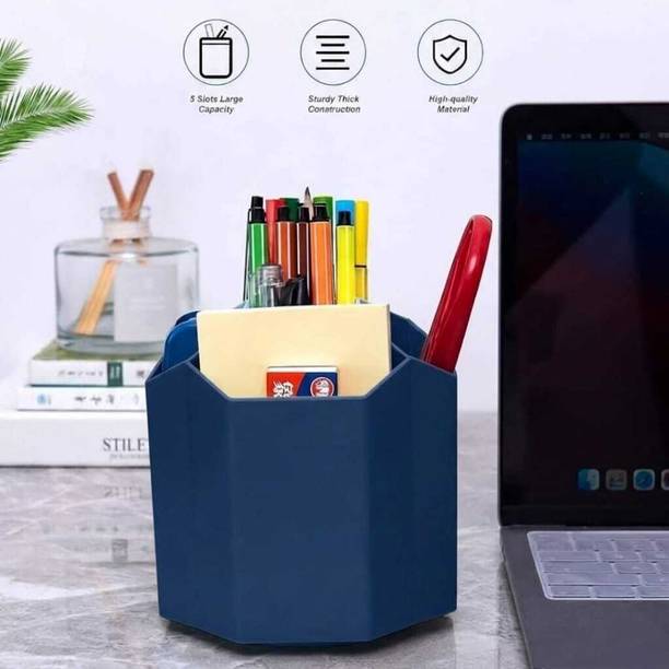 kaichim 5 Compartments heavy plastic Desk Organizer,360 rotational