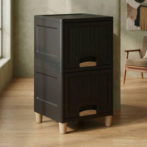 Surety for Safety 2 Compartments Plastic 4 layer drawer without desk system at living room