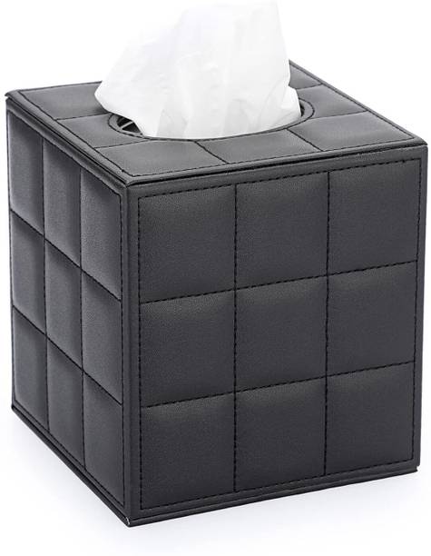 Storescent 1 Compartments PU Leather Facial Tissue Holder with Magnetic Bottom for Home, Office, Car