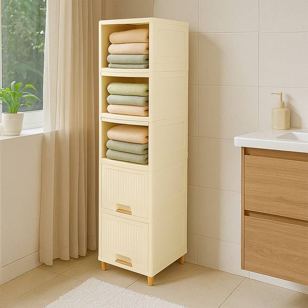 Surety for Safety 5 Multipurpose Organizer for Storage Foldable Wardrobe Plastic Almirah