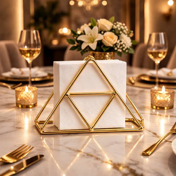 Siddiq Napkin Holder for Dining Kitchen, Bathroom Gold (Pack Of 1) Set of 1 Napkin Rings