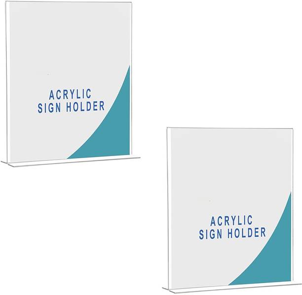 Shuban 2 Compartments Acrylic (4 x 6 inch) Acrylic Sign Holder (2pcs)| Self-Stan
