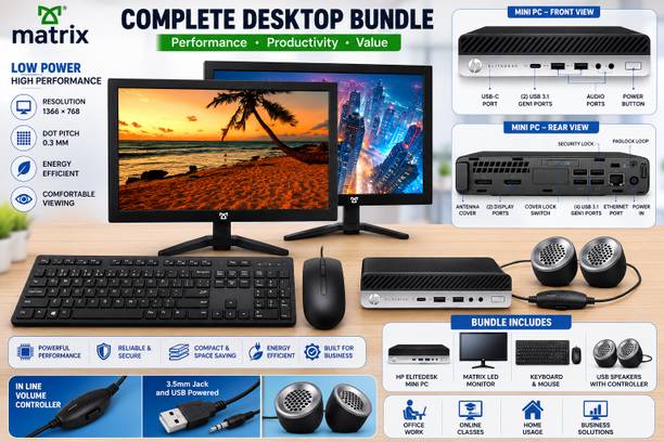 HP Intel Core i5 (8 GB / 256 GB / Windows 11) Assembled Desktop Computer
