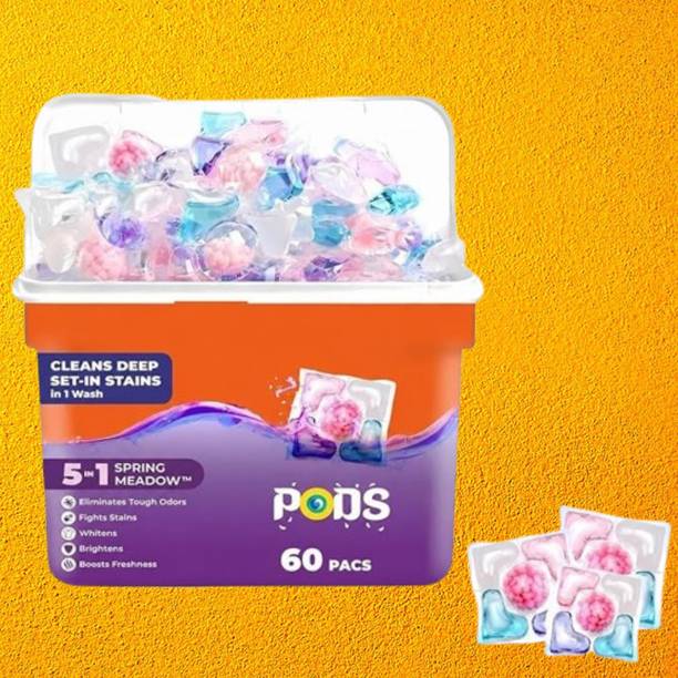 MAXISMART Spring Meadow Laundry Detergent Pods Fabric Safe Cleaning Formula 60 Count None Detergent Pod