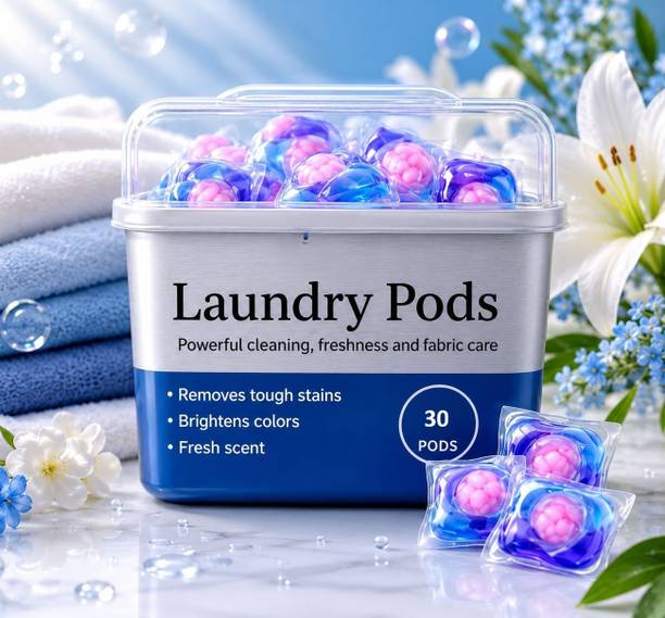 Vighnaharta Premium 5-in-1 Laundry Detergent Pods – Stain Remover Color Lily Detergent Pod Rose Detergent Pod