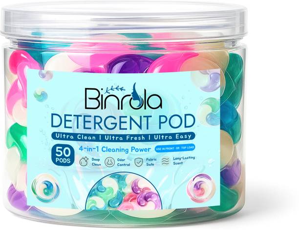 Binrola 4in1 Regular Detergent Pod (50 Pods) Ocean Detergent Pod