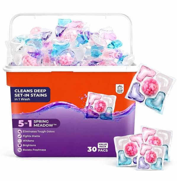 SikuEnterprises 5 in 1 Washing Machine Liquid Detergent Pods Deep Clean Lily Detergent Pod