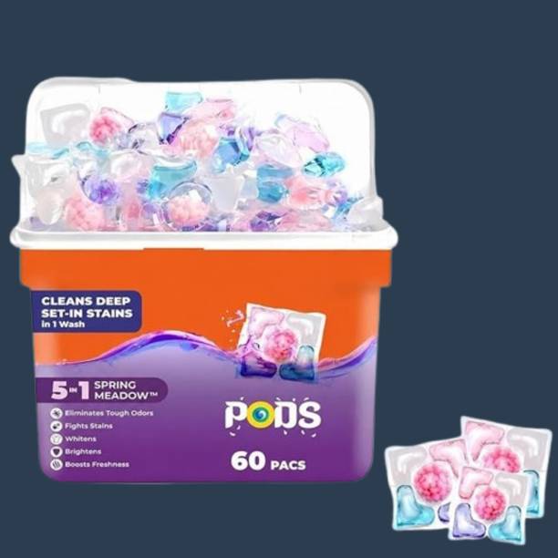 EKISHA Premium Spring Meadow Laundry Detergent Pacs Advanced Fabric Protection 60 Count None Detergent Pod