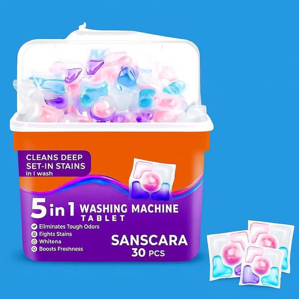 SANSCARA 5-in-1 Dissolvable Magic Laundry Pods None Detergent Pod