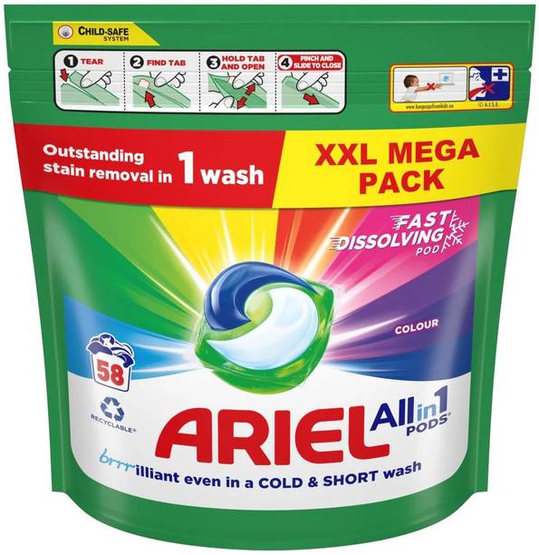 Ariel Color All In One Pods 58's None Detergent Pod