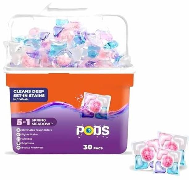 VJUNIQUE 30 Laundry Detergent Pods 5-in-1 Capsules for 30 Wash Front & Top Load Ocean Detergent Pod