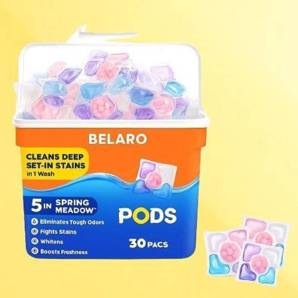 BELARO 30 PIECE Laundry Pods | Stain Removal, Color Brightening & Fresh Fragrance Regular Detergent Pod