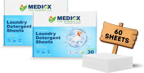 MEDIOX Laundry Detergent Sheets Detergent Pod (Pack of 2 , 60 Pods) Regular Detergent Pod