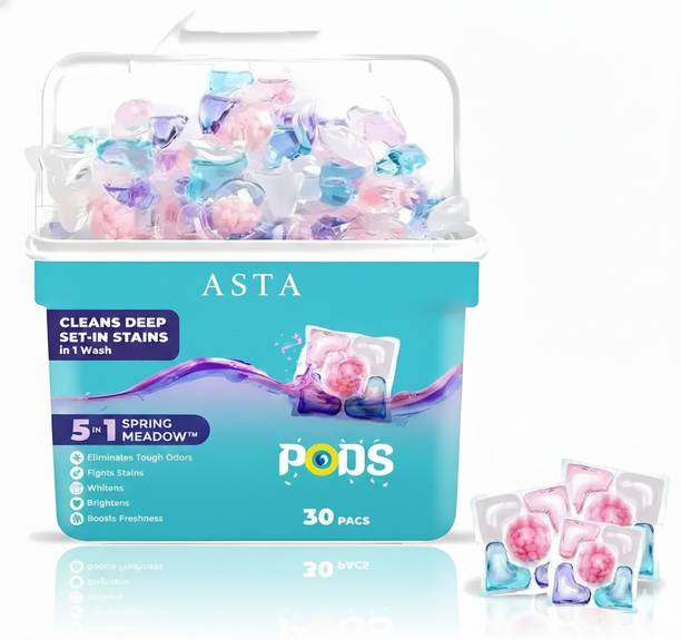 ASTAHUB Ultra clean Laundry Pods for 30 Washes | Stain Fighter for Washing Machines | Regular Detergent Pod