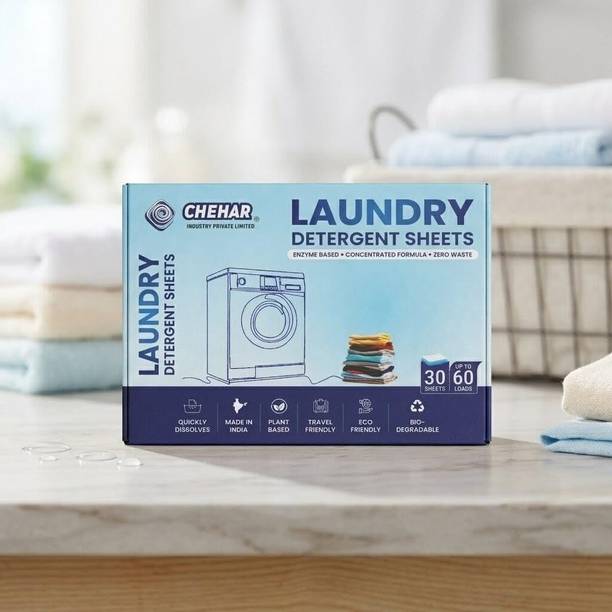 CHEHAR Eco-Friendly Laundry Detergent Sheets Pre-Measured and Travel Friendly Ocean Detergent Pod