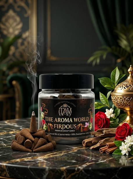 The aroma world Handcrafted Dry Dhoop Cones in Firdous for Pooja | Fragrance incense cones Blossom Dhoop