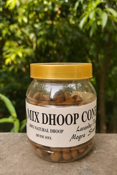 divyacam ScentedSoul Mixed Fragrance Dhoop – 80 Cones Rose, Lavender, Jasmine, Sandal Dhoop