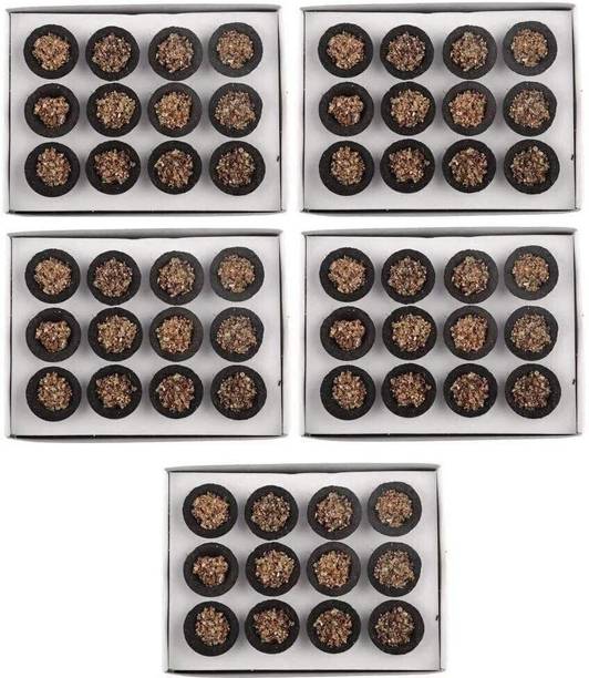 Airofine Fragrance Guggul-Sambrani cups with herbs (Set of 5) Loban, Cow dung, Sandal, Guggul, Tulsi, Neem Dhoop