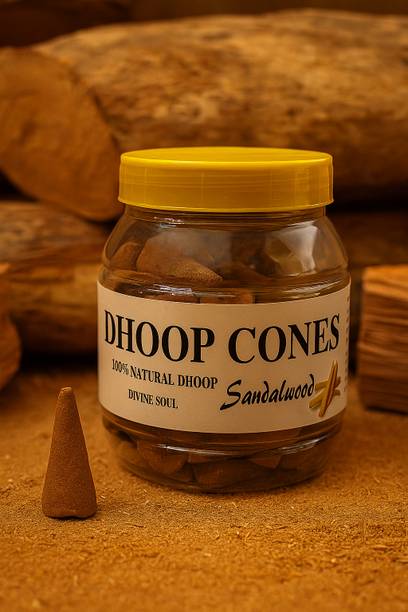 divyacam Sandalwood Bliss Dhoop – 80 Cones Sandal Dhoop