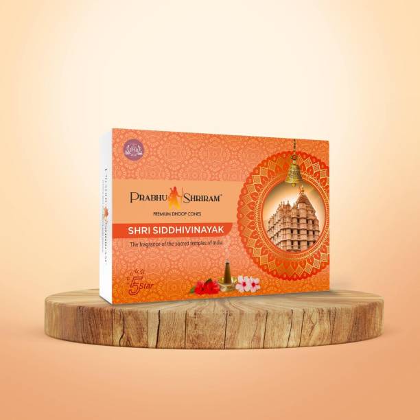 PRABHU SHRIRAM Shri Siddhi Vinayak Temple Collection Low Smoke Charcoal Free Dhoop Cones Dhoop