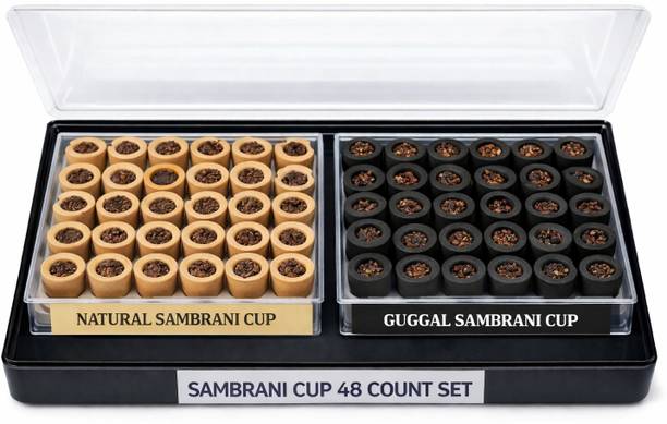 TejauraFragrance Maha Sai Black And Brown Sambrani Cup 500g | Ayurvedic Dhoop for Daily Puja Guggul Dhoop