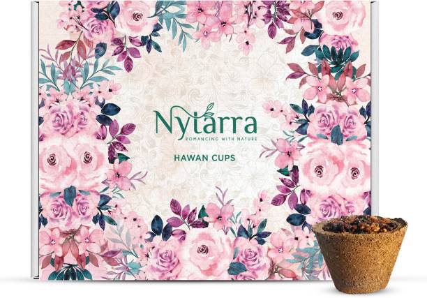 NYTARRA Hawan Cups (Havan, Sambrani, Dhoona, Dhoop Cups) - 12 Cups + Holder per Pack Guggul Dhoop