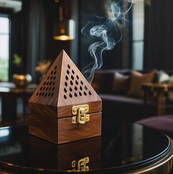 Zyvontra Decorative Wooden Incense Stand for Home Mandir Pooja Dhoop