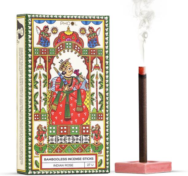 Phool Bambooless Rose Incense Sticks | Natural Rose Agarbatti for Pooja & Meditation Rose Dhoop