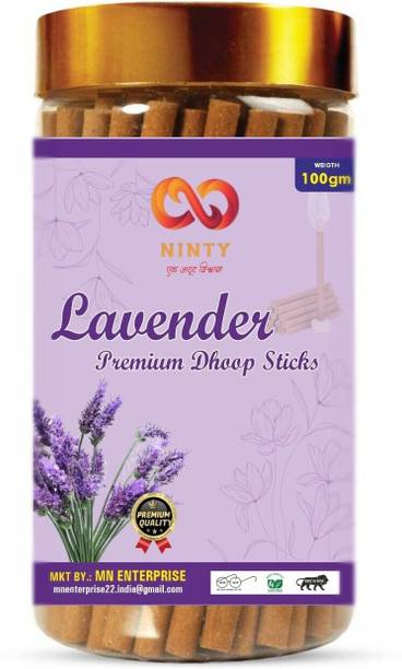 NINTY Premium Quality Fragrance, Bambooless Dry Dhoop Incense stick, Charcoal-Free Lavender Dhoop