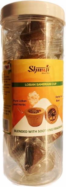 Shivaji LOBAN SAMBRANI CUP (10 CUPS/PACK) NON-CHARCOAL, ORGANIC, HIGHLY PERFUMED Guggul Dhoop