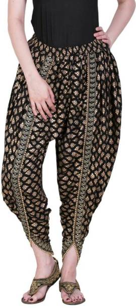 CREATIVE Women Dhoti Block Print With Embroidery Lace Embroidered Women Dhoti