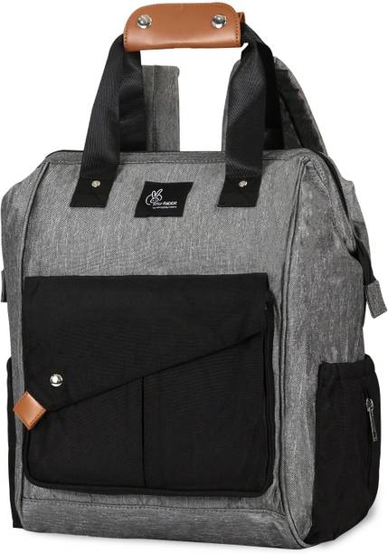 R for Rabbit Caramello Delight Diaper Bags Grey Black Baby Travel Diaper Backpack For Mothers