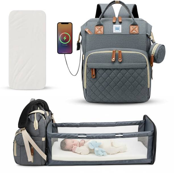 MeeMee Waterproof Maternity Backpack for Moms with Multiple Pockets & Changing Mat Baby Diaper Bag