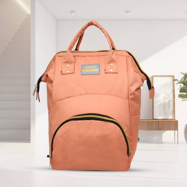 Little Munchkins LM 506 Diaper Bag Peach Moms First Choice Waterproof Diaper Bag, Comfortable For Mommy