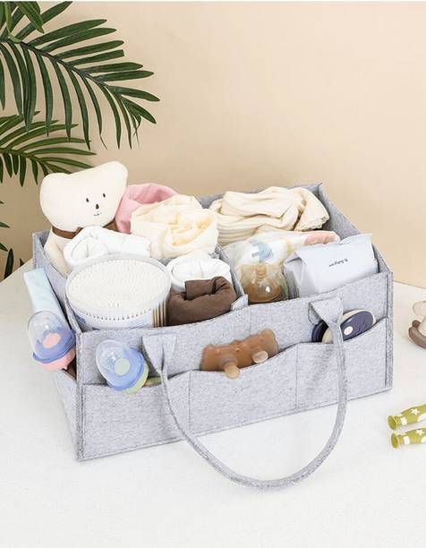 Alivea Multipurpose diaper caddy bag for kids Black color diaper caddy bag (Grey) Diaper bag