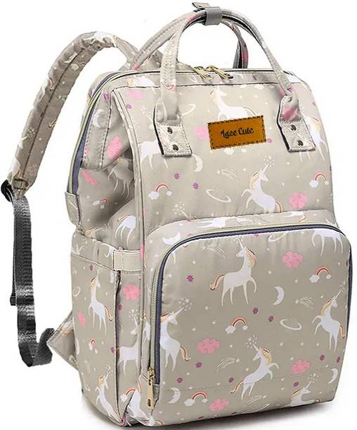 Laee cute Baby Diaper Bag for Mothers Waterproof Backpack Multiple Pockets (unicorn grey) baby diaper bag