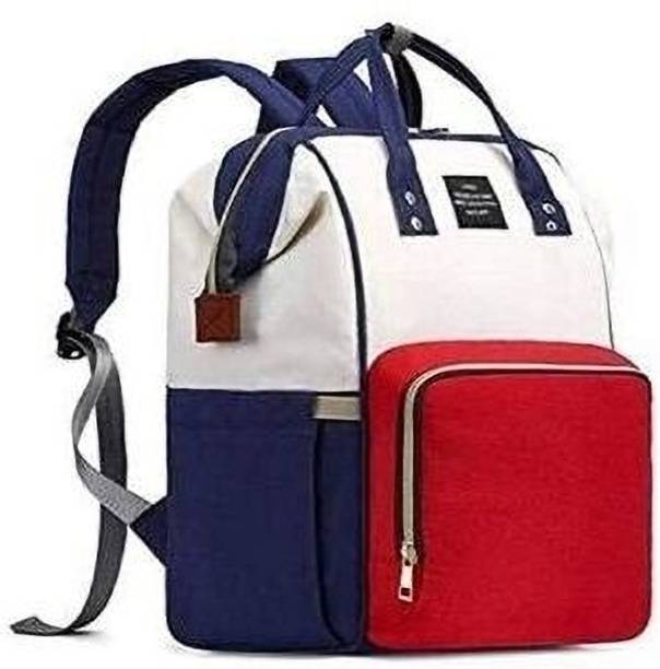 Little Feet Mother backpack Diaperbag baby diaperbag mother bag for travel(Red,Cream & Blue) Baby Diaper Bag