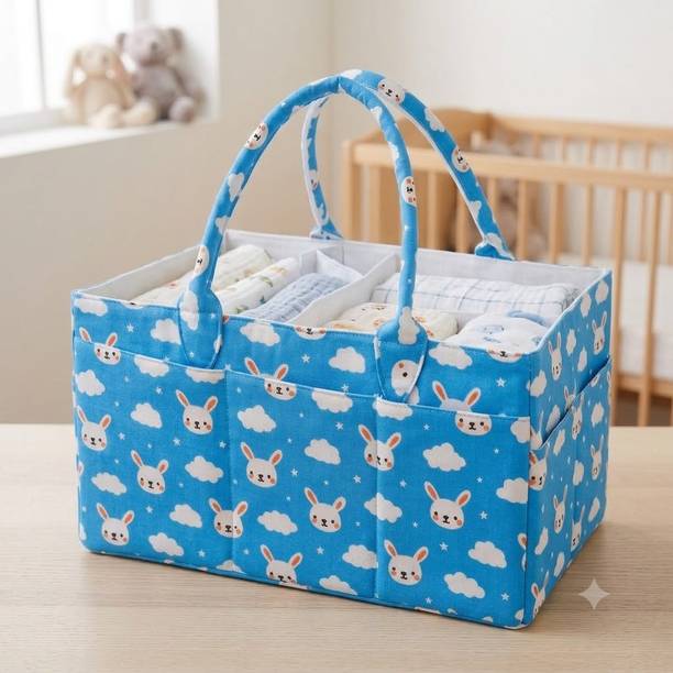 Venoy Blue Bunny caddy bag Baby Nappy Caddy with Removable Dividers diaper bag