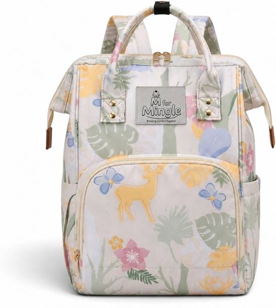 minglekids Premium Waterproof Baby Diaper Bag Backpack for Moms with Bottle Pockets Diaper Bag / Maternity Backpack