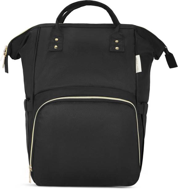 haus & kinder Chic Diaper Bag Backpack for New Parents (Capacity - 20L) , Black Diaper Bags