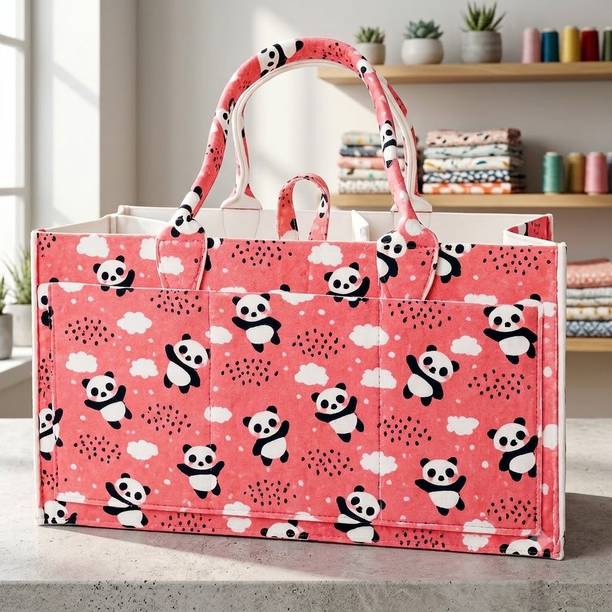 Kemiv Pink panda caddy bag Baby Nappy Caddy with Removable Dividers caddy bag