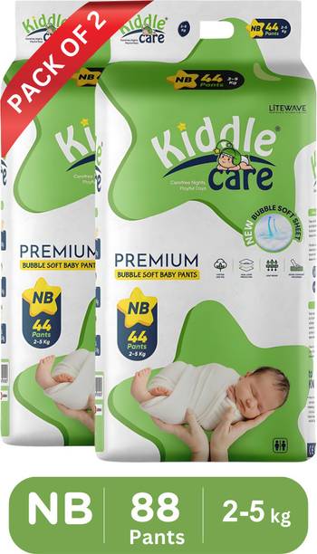 Kiddle Care New Born Premium Bubble Soft Baby Pants Diapers (NB/XS) - New Born