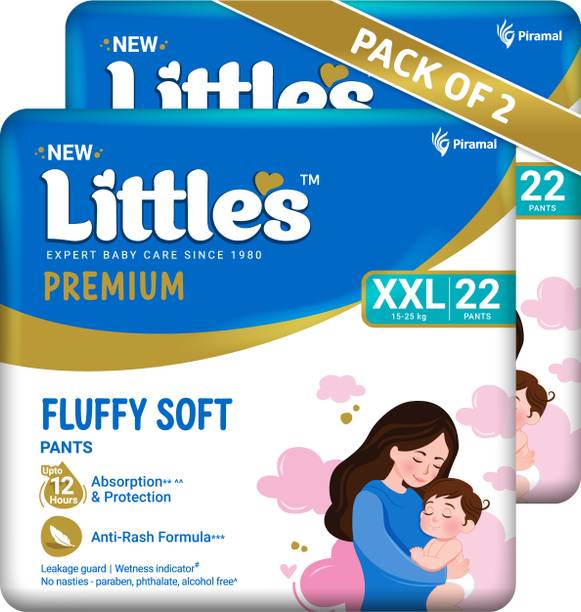Little's Comfy Baby Pants Diapers with Wetness Indicator and 12 hours Absorption |XXL - XXL